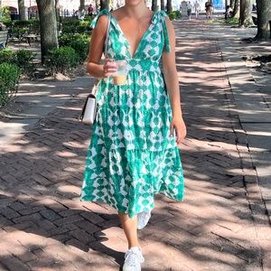 House Of Harlow x Revolve Green Tiered Dress